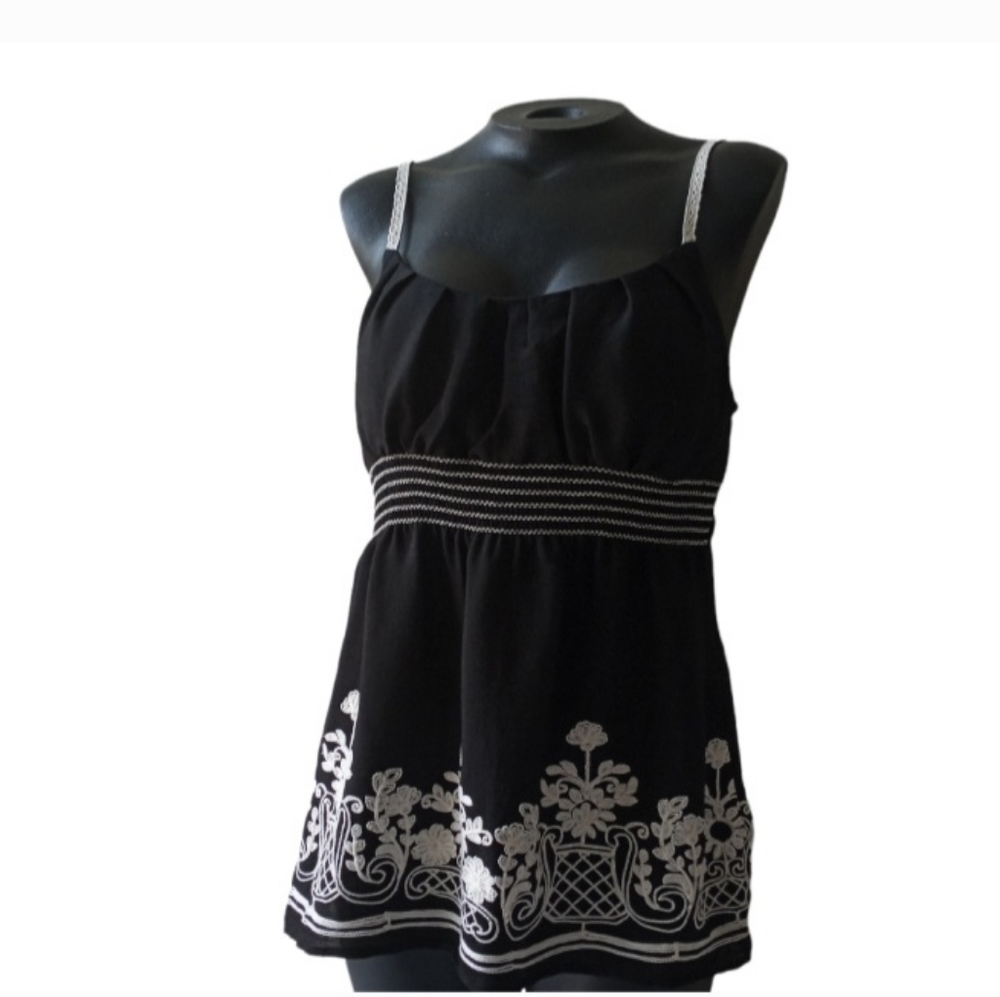 Heart Soul Embroidered Top Spaghetti Strap Size L